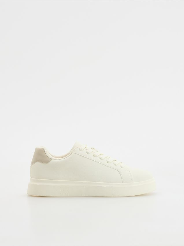 Reserved - Sneakersy z imitacji skóry - biały