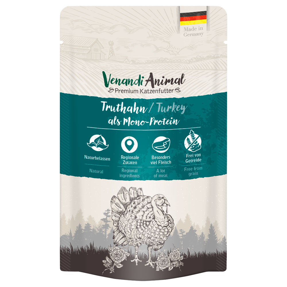 Korzystny pakiet Venandi Animal Monoprotein, 24 x 125 g - Indyk