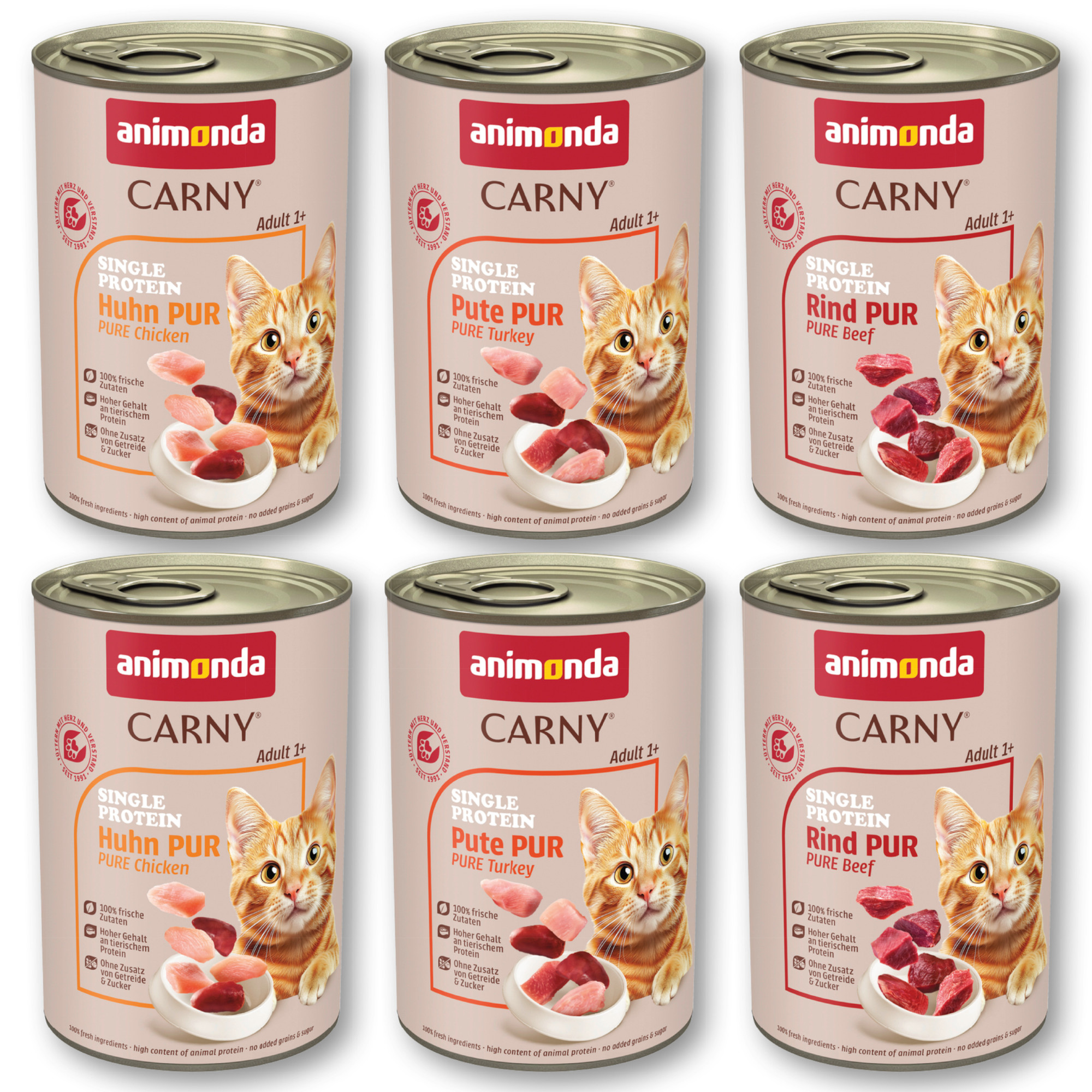 Pakiet próbny animonda Carny Single Protein Adult  - 6 x 400 g