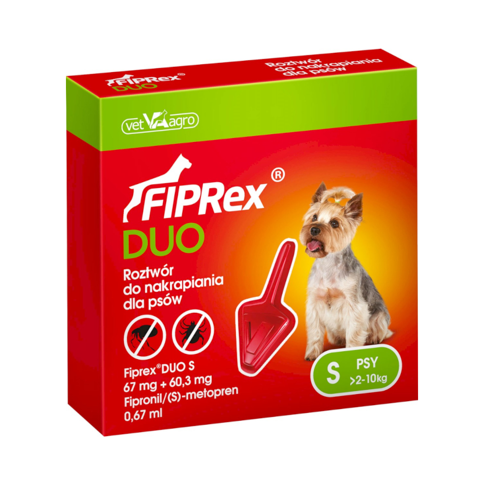 Fiprex DUO Spot-on dla psów - S: 2-10 kg (1 pipeta  x 0,67 ml) miniaturka