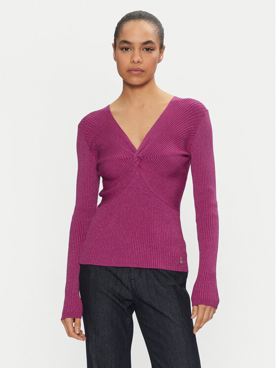 Artigli Sweter ACMA000110 Różowy Slim Fit