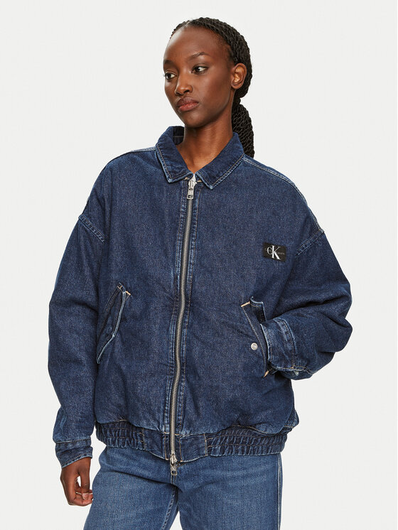 Calvin Klein Jeans Kurtka jeansowa J20J224717 Granatowy Relaxed Fit