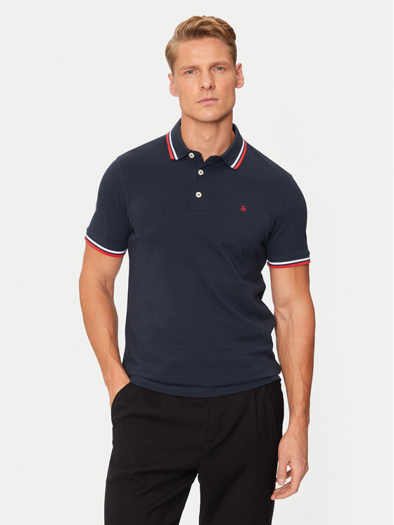 Jack & Jones Polo Paulos 12136668 Granatowy Slim Fit