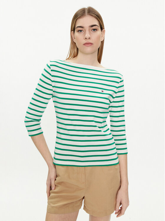 Tommy Hilfiger Bluzka New Cody WW0WW40589 Zielony Slim Fit