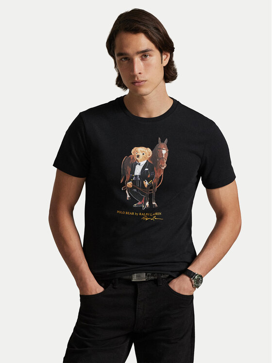 Polo Ralph Lauren T-Shirt 710P08093002 Czarny Custom Slim Fit