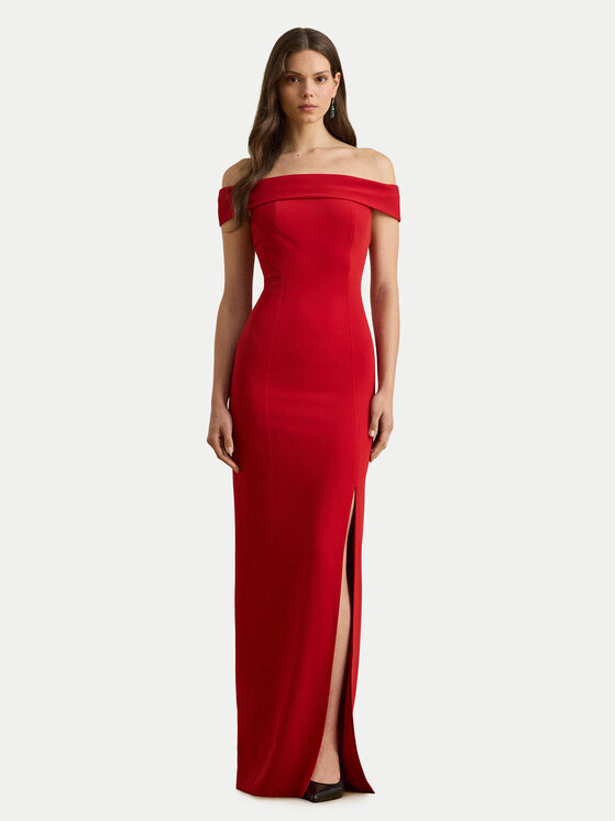 LAUREN RALPH LAUREN Sukienka wieczorowa 253982109004 Czerwony Slim Fit
