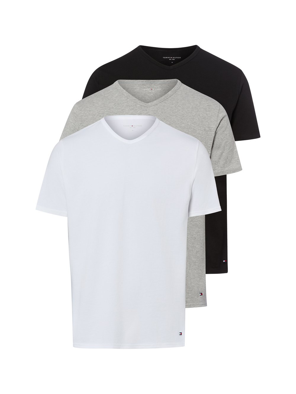 Tommy Hilfiger T-shirt w 3-paku Mężczyźni Bawełna czarny|szary, M