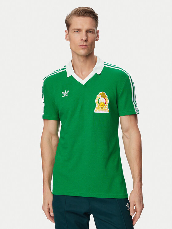 adidas Koszulka techniczna Mexico Home Jersey 1986 JN3710 Zielony Slim Fit