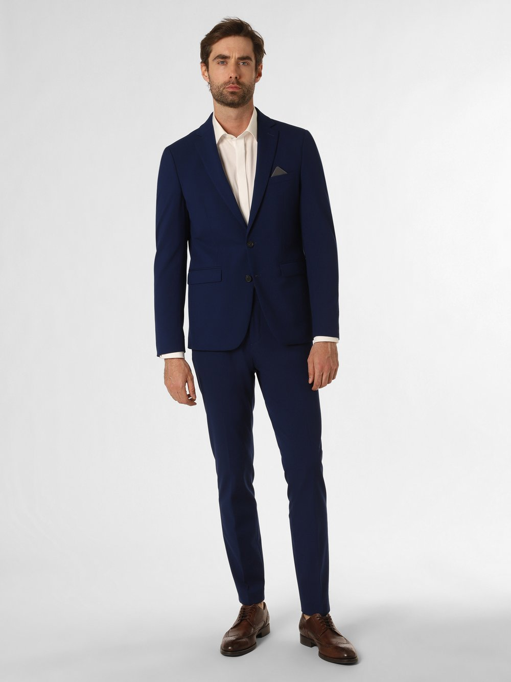 Finshley & Harding Męski garnitur Mężczyźni Slim Fit niebieski, 44