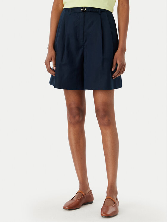 Tommy Hilfiger Szorty materiałowe WW0WW49040 Granatowy Wide Leg