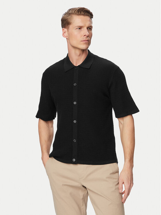 Jack & Jones Koszula Montauk 12293584 Czarny Relaxed Fit