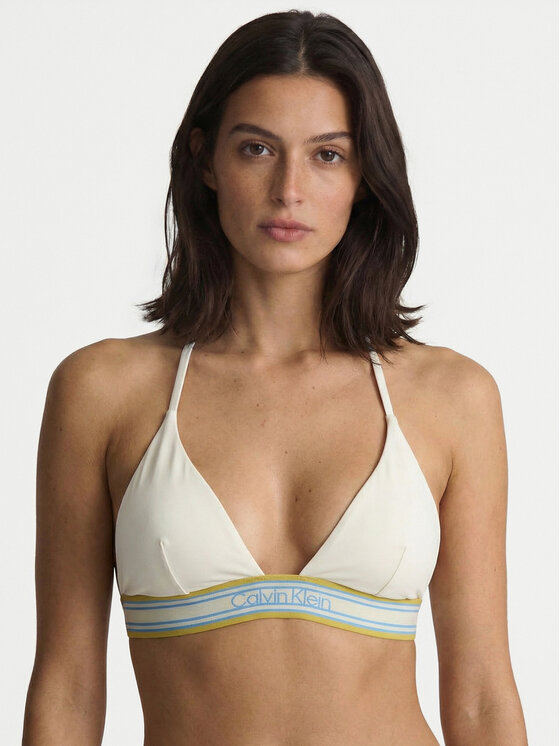 Calvin Klein Swimwear Góra od bikini LV00Q61214 Kremowy