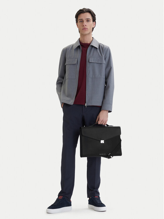 Tommy Hilfiger Aktówka Th Business Leather Computer Bag AM0AM14163 Czarny