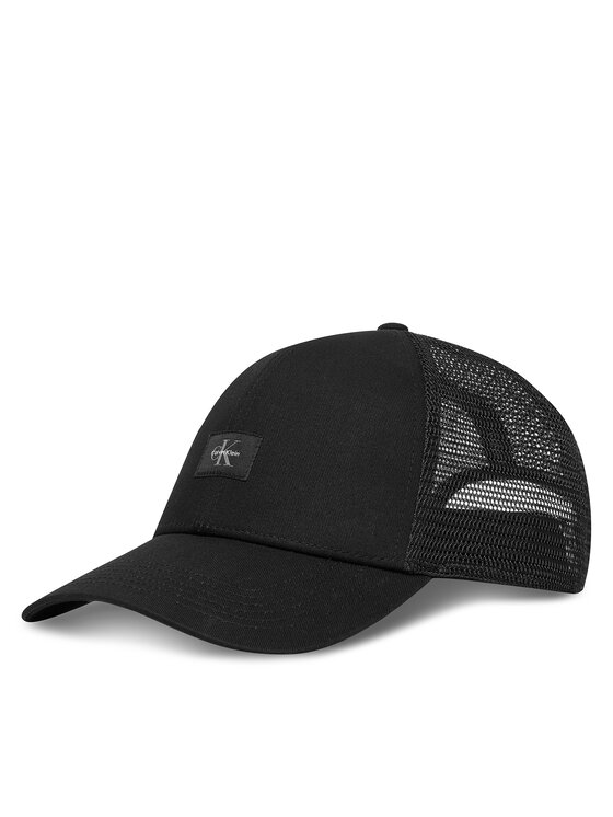 Calvin Klein Czapka z daszkiem Monologo Woven Patch Trucker LV04D5099G Czarny