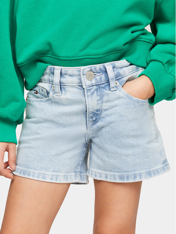 Tommy Hilfiger Szorty jeansowe Nora KG0KG07917 Niebieski Regular Fit