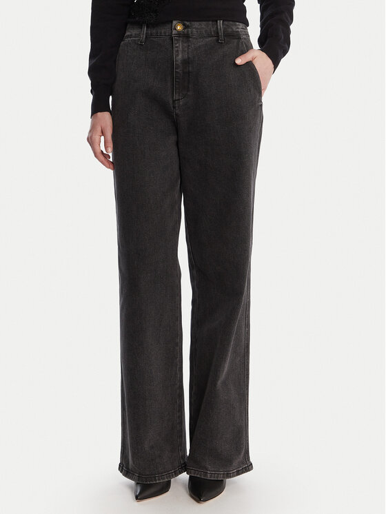Artigli Jeansy Palazzo Vita Alta ADDE003646 Czarny Wide Leg