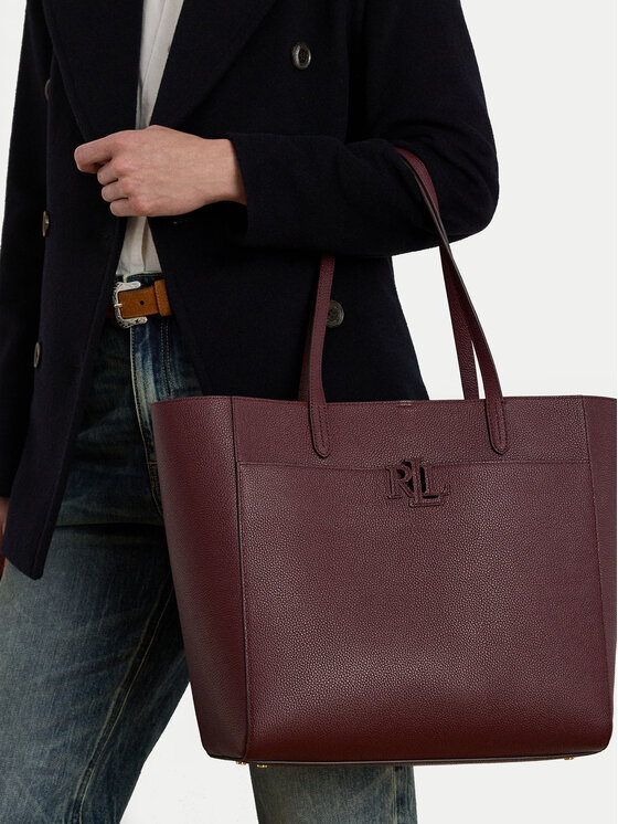 LAUREN RALPH LAUREN Torebka Large Cameryn 431960183010 Bordowy