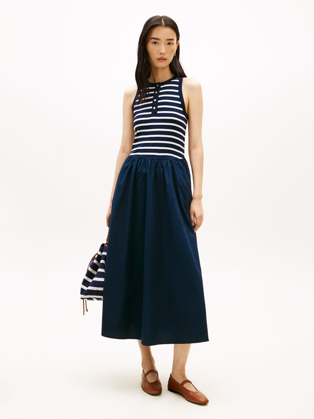 Tommy Hilfiger Damska sukienka maxi Kobiety Bawełna niebieski|wielokolorowy, L