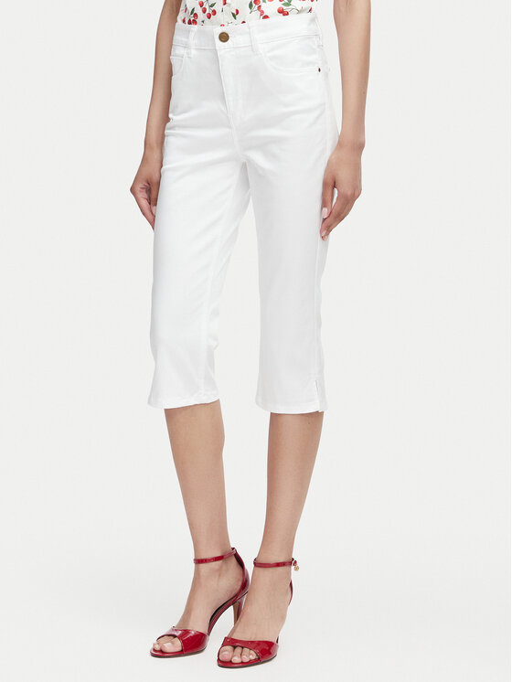 Guess Spodnie capri W6YB40 W5139 Biały Slim Fit
