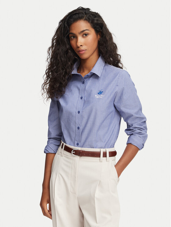Beverly Hills Polo Club Koszula P-SS26W-SH15830 Niebieski Regular Fit