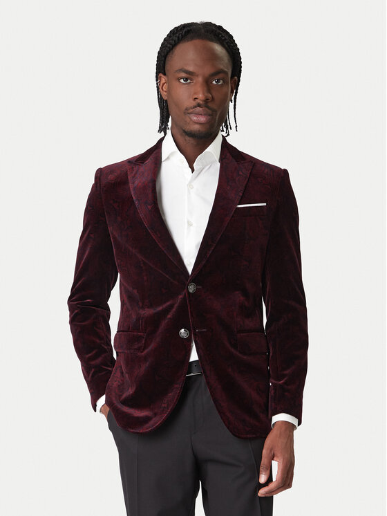 JOOP! Marynarka Horace 30048716 Bordowy Slim Fit