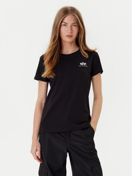 Alpha Industries T-Shirt Basic T Small Logo 196054 Czarny Regular Fit