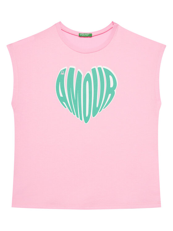 United Colors Of Benetton Top 3JERC10PB Różowy Regular Fit miniaturka
