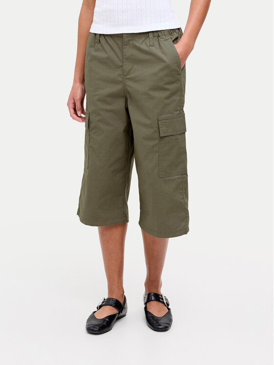 JJXX Spodnie capri Olga 12271698 Zielony Straight Fit