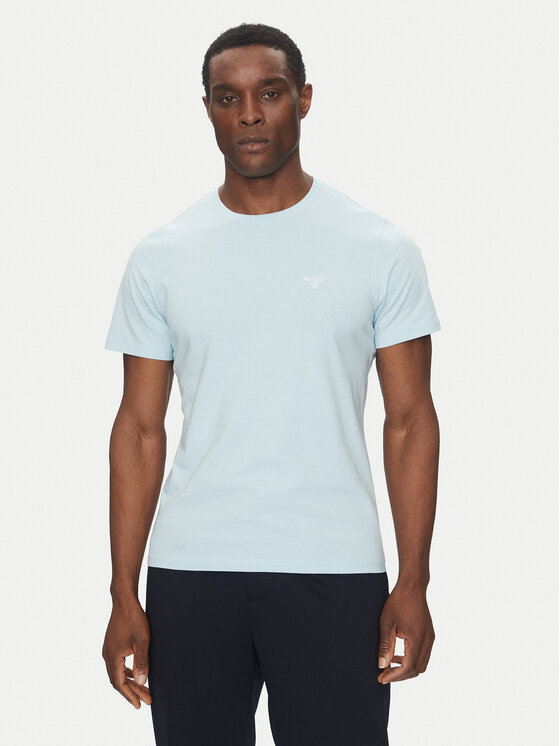 Barbour T-Shirt Essential Sports MTS0331BU17 Błękitny Tailored Fit