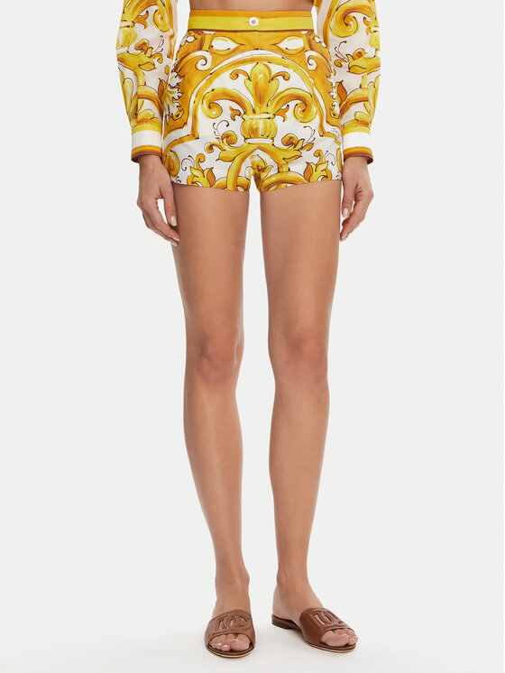 Dolce&Gabbana Szorty materiałowe FTBVIT FI5JV Żółty Regular Fit
