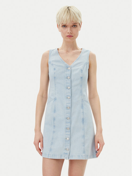 Levi's® Sukienka jeansowa Vianna Vest 001WL-0000 Błękitny Regular Fit