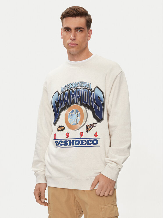 DC Shoes Bluza Mvp Crew ADYSF03121 Écru Relaxed Fit