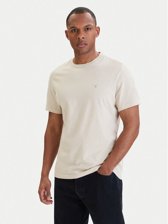 Barbour T-Shirt Tartan MTS0670BE12 Beżowy jasny Tailored Fit
