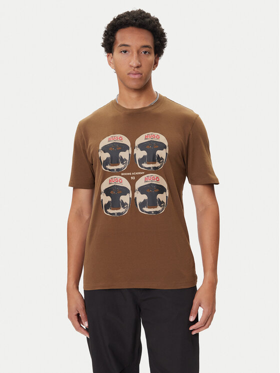 HUGO T-Shirt Diboxer 50542560 Brązowy ciemny Regular Fit