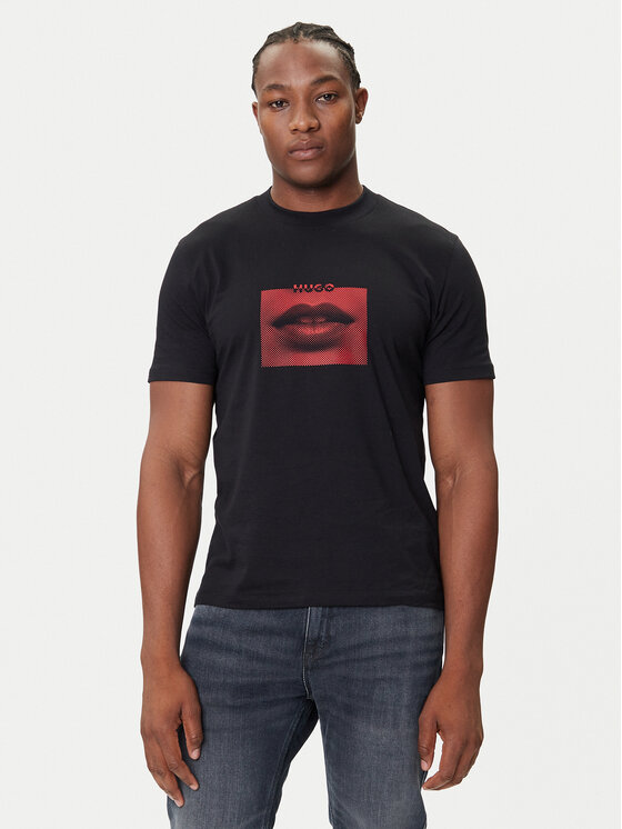 HUGO T-Shirt Deterni 50544496 Czarny Regular Fit