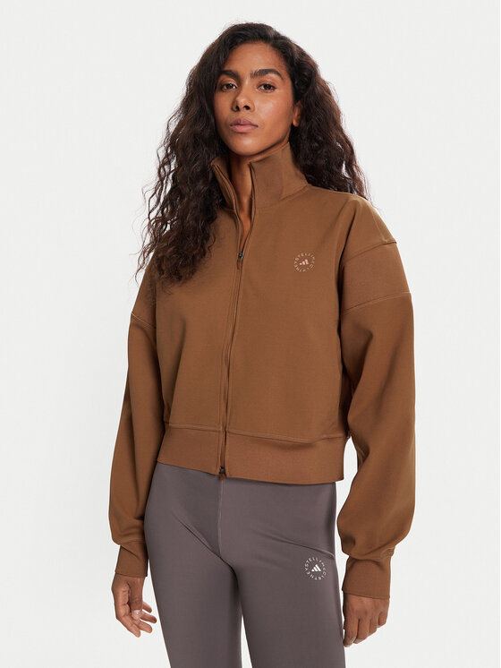 adidas by Stella McCartney Bluza Knitted Track Top JX6782 Brązowy Regular Fit