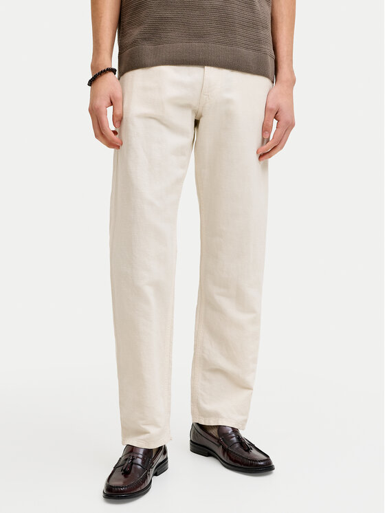Jack & Jones Spodnie materiałowe Chris 12293296 Beżowy jasny Loose Fit