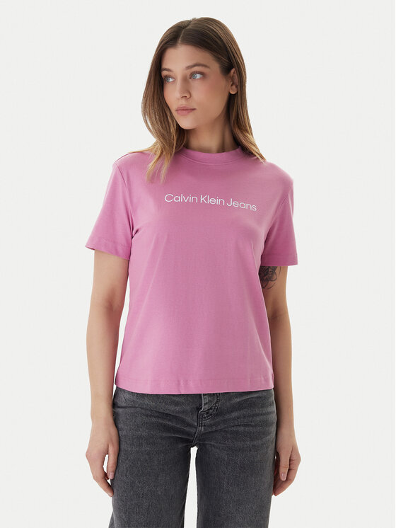 Calvin Klein Jeans T-Shirt LV047C912G Różowy Regular Fit