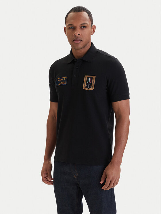 Aeronautica Militare Polo 261PO1927UP00191 Czarny Regular Fit