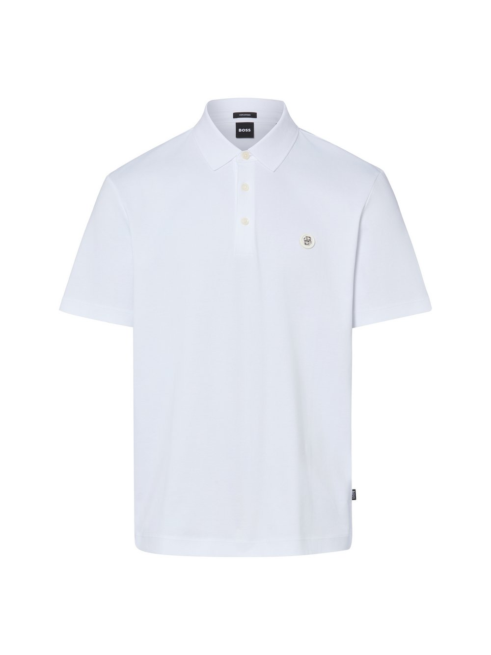 BOSS Męska koszulka polo - Parris Mężczyźni Bawełna (100%) biały, S