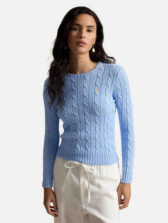 Polo Ralph Lauren Sweter 211971869512 Niebieski jasny Slim Fit