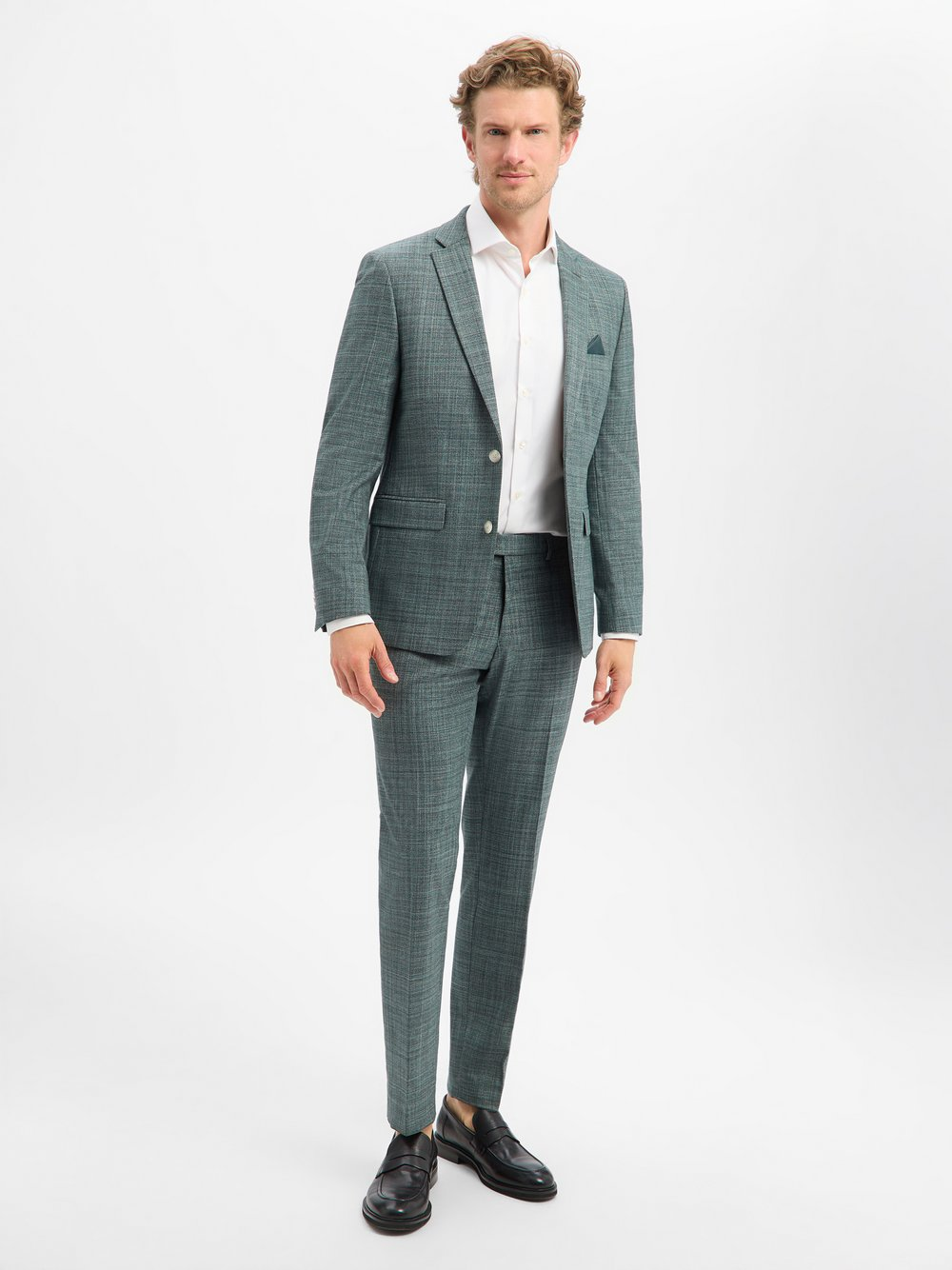 Andrew James Męski garnitur - Steven/Mitch Mężczyźni Modern Fit zielony, 54