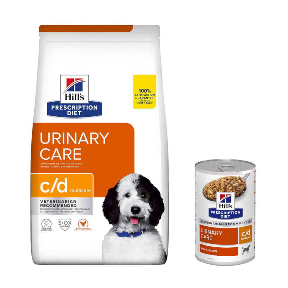 Hill's Prescription Diet: karma sucha, 10 kg / 12 kg + karma mokra, 3 x 370 g gratis! - c/d Multicare Urinary Care, kurczak, 12 kg + c/d Multicare Urinary Care, kurczak