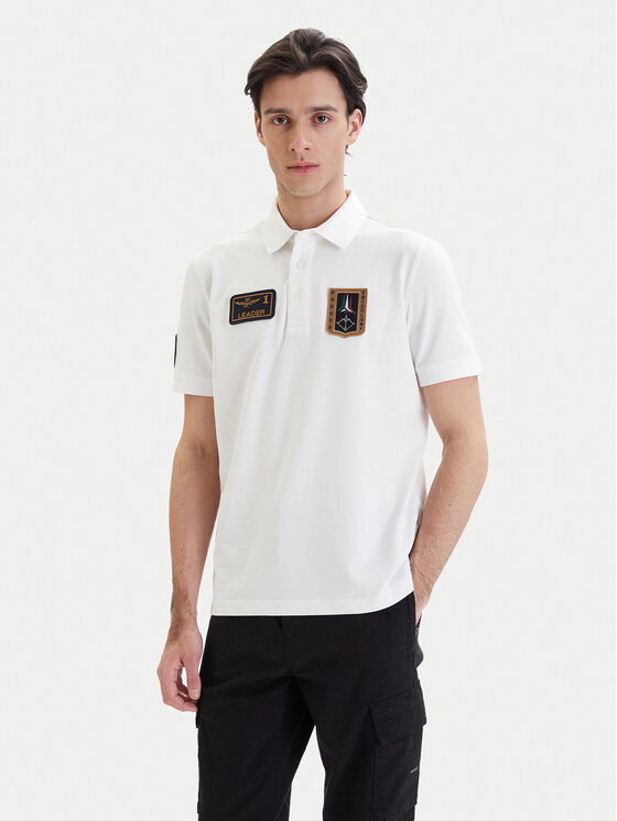 Aeronautica Militare Polo 261PO1927UP00191 Biały Regular Fit