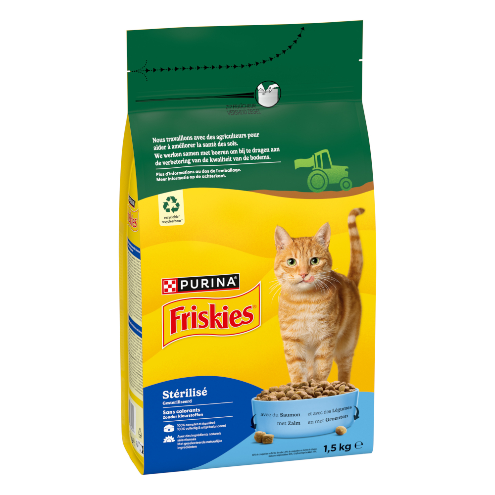 PURINA Friskies Sterilised, łosoś i tuńczyk z warzywami - 1,5 kg