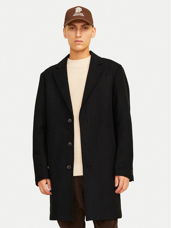 Jack & Jones Płaszcz wełniany Harris 12263845 Czarny Regular Fit miniaturka