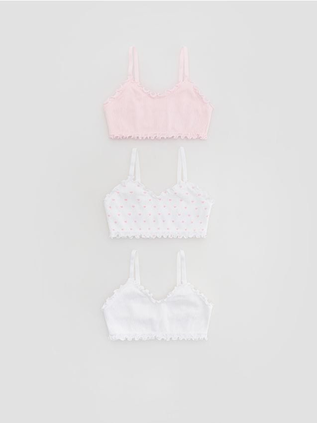 Reserved - Bieliźniany top 3 pack - pastelowy róż
