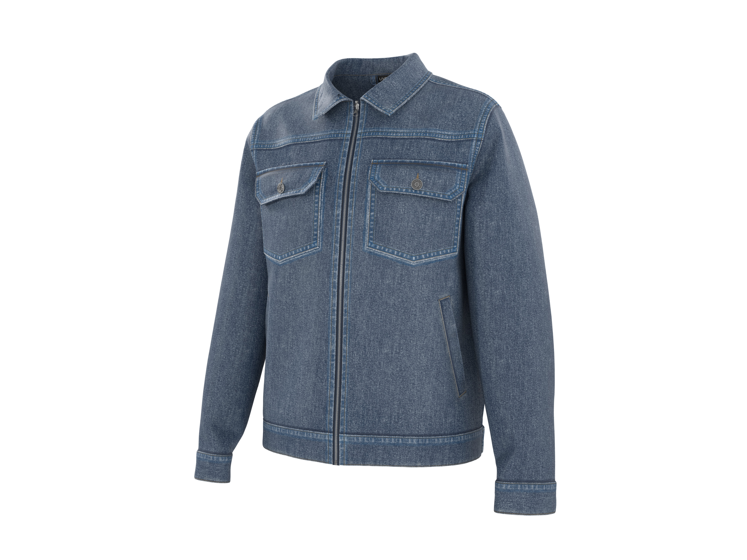 LIVERGY® Kurtka jeansowa męska z bawełny (Niebieski, L (52/54))