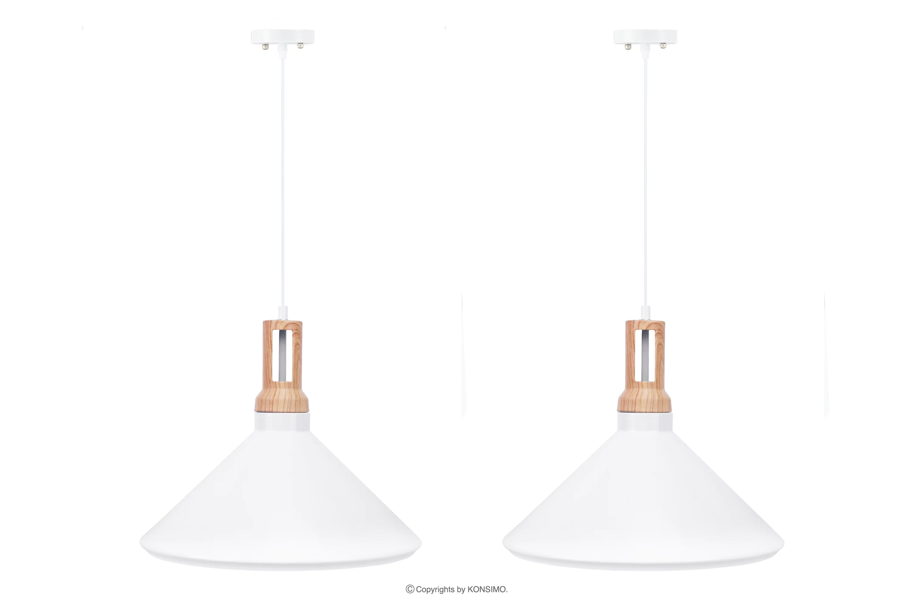 Skandynawska lampa wisząca biała 2szt TRIAN