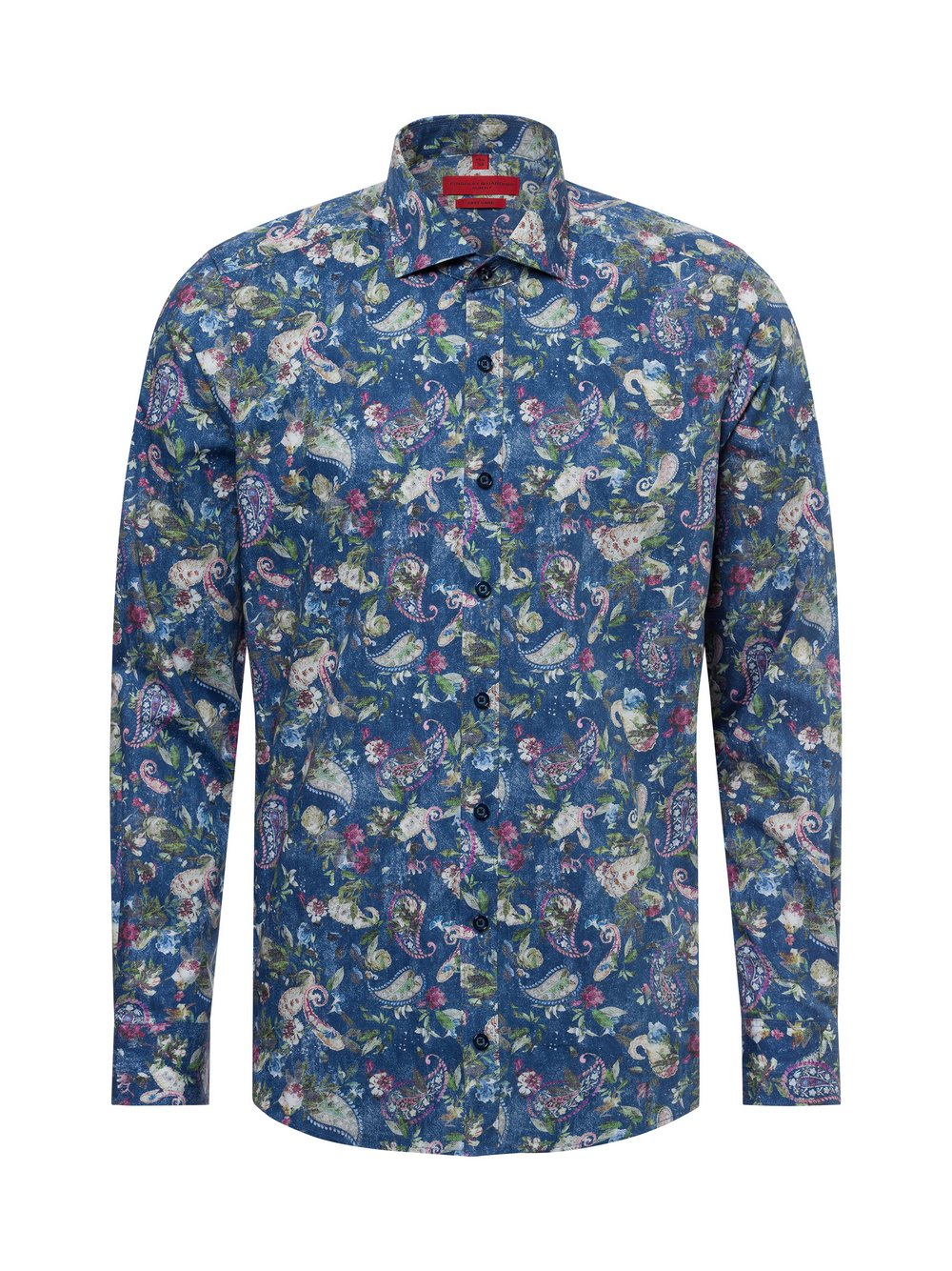Finshley & Harding Męska koszula biznesowa - Easy Care Mężczyźni Slim Fit Bawełna niebieski|wielokolorowy, 40